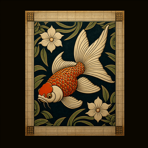 japon balığı.
Single Game Texture. In-Game asset. 2d. Blank background. High contrast. No shadows.