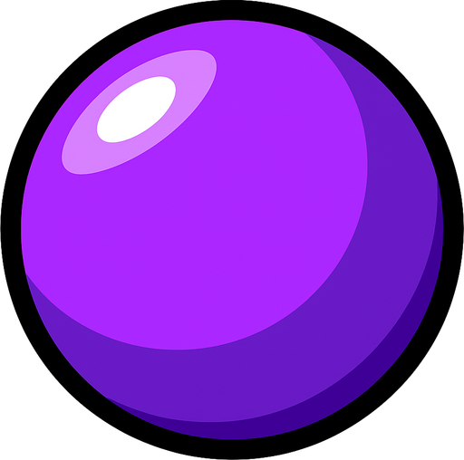 purpleBall.
In-Game asset.  2d.  High contrast.  No shadows