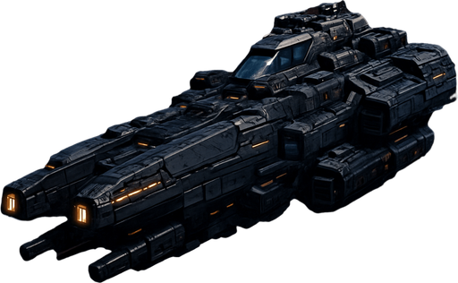 uzay savaş gemisi - gerçekçi - yazısız.
In-Game asset.  High contrast.  No shadows
