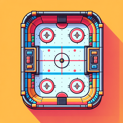 amusement arcade Air hockey table. Top view..
Single Game Texture. In-Game asset. 2d. Blank background. High contrast. No shadows.