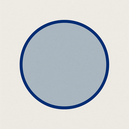 crea la imagen de un circulo azul grisaseo simple y contorno azul fuerte.