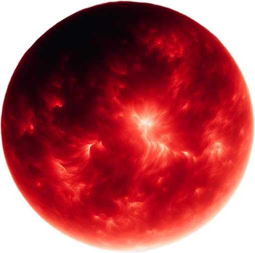 close up of a giant red star.
black background