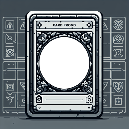 cardfront mg.
Single Game Texture.  In-Game asset.  2d.  Blank background.  High contrast.  No shadows