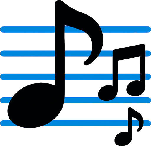 2D muzik notasi.
In-Game asset.  2d.  High contrast.  No shadows