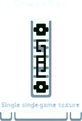 A power bar Single Game Texture. In-Game asset. 2d. Blank background. High contrast. No shadows.