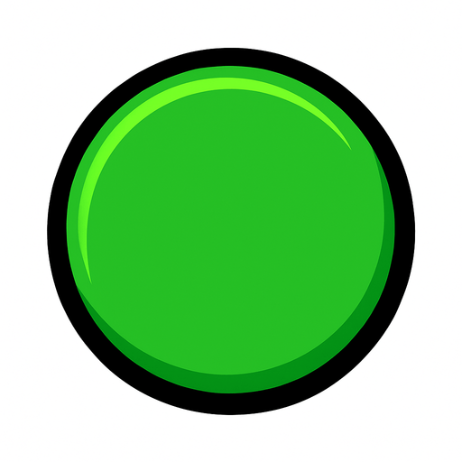 green circle button.
In-Game asset.  2d.  High contrast.  No shadows