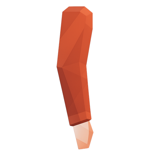 lowpoly orange-red long sleeve flat arm handless . No background. Transparent background. Blank background. No shadows. 2d. In-Game asset. flat