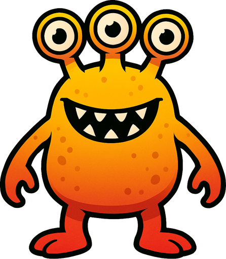 Yellow or red or both Alien transparent background.
In-Game asset.  2d.  High contrast.  No shadows