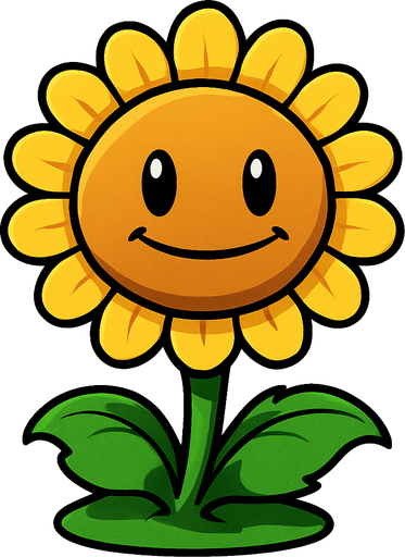 Plant vs zombies ay çiçeği.
In-Game asset.  2d.  High contrast.  No shadows