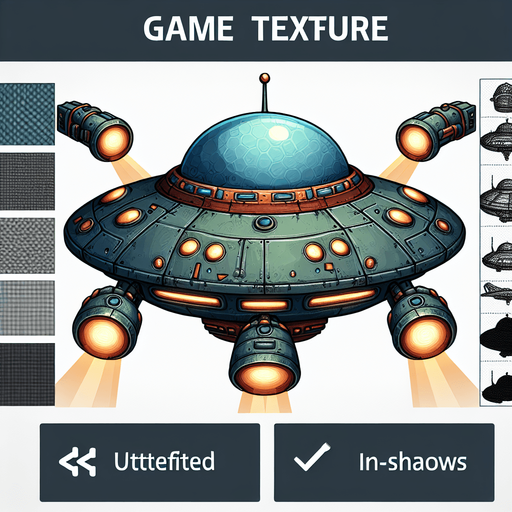 A ufo with weapons.
Single Game Texture.  In-Game asset.  2d.  Blank background.  High contrast.  No shadows