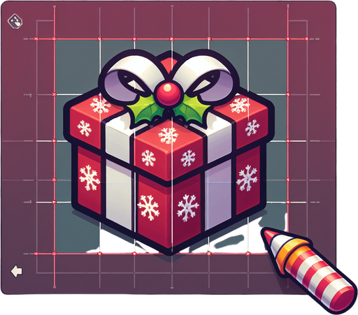 a christmas gift Single Game Texture. In-Game asset. 2d. Blank background. High contrast. No shadows.