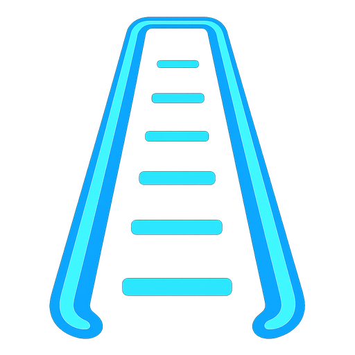 a vertical neon lane with perspective.
In-Game asset.  2d.  High contrast.  No shadows
