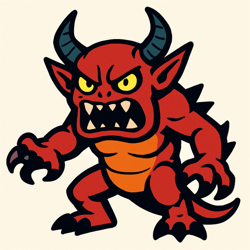 Monster.
In-Game asset.  2d.  High contrast.  No shadows