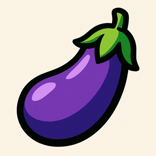 eggplant.
In-Game asset.  2d.  High contrast.  No shadows