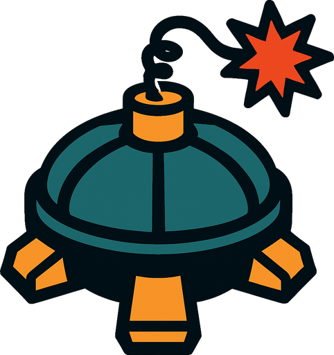 mayın.
In-Game asset.  2d.  High contrast.  No shadows