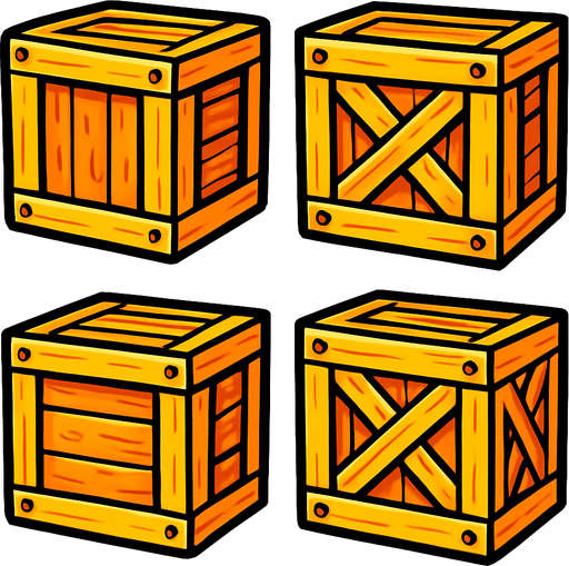 çizgi film boxes.
In-Game asset.  2d.  High contrast.  No shadows