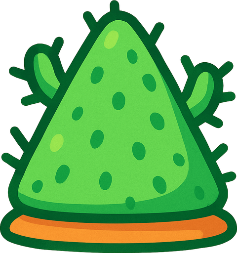 tatlı üçgen engeller kaktüs gibi.
In-Game asset.  2d.  High contrast.  No shadows