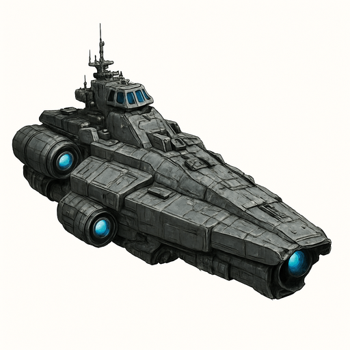 Uzay savaş gemisi - Gerçekçi - Yazısız.
In-Game asset.  High contrast.  No shadows