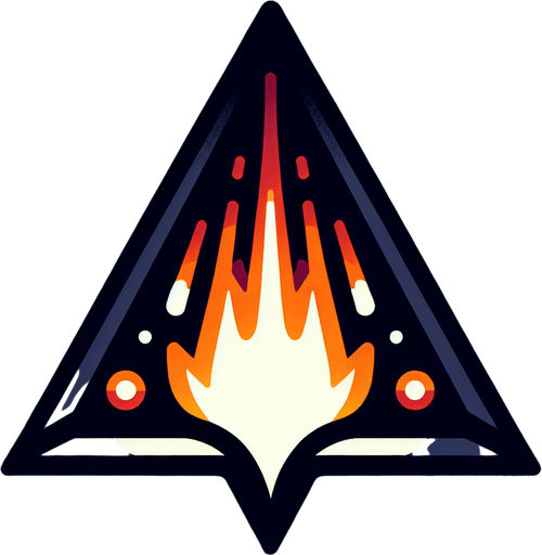 Triangle plasma bullet. Glowing. Pointing down. Dark outline.
Single Game Texture. In-Game asset. 2d. Blank background. High contrast. No shadows.