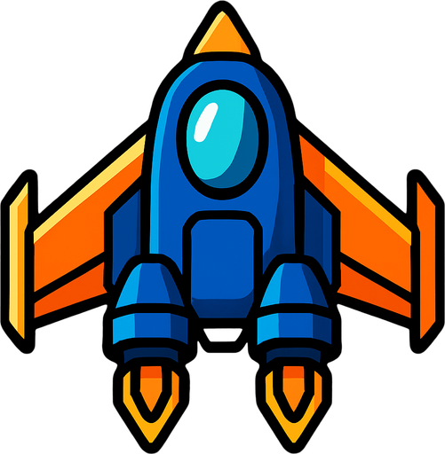 Uzay gemisi.
In-Game asset.  2d.  High contrast.  No shadows