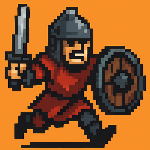 orta çağ düşman pixel art.
In-Game asset.  2d.  High contrast.  No shadows