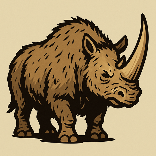 Wooly Rhino.
In-Game asset.  2d.  High contrast.  No shadows