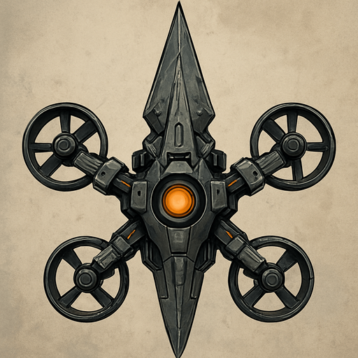 battle drone spear tip top view.