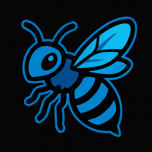 Abeille bleu.
In-Game asset.  2d.  High contrast.  No shadows