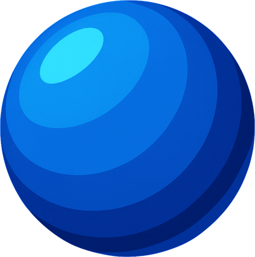 Mavi 3d yuvarlak top.
In-Game asset.  2d.  High contrast.  No shadows