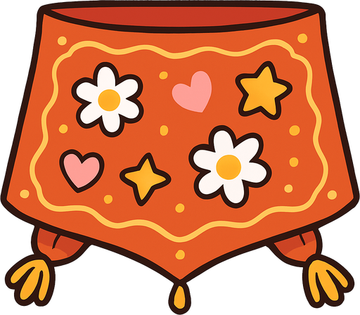 cute design scarf top view..
In-Game asset.  2d.  High contrast.  No shadows