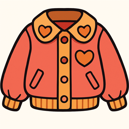 cute designer jacket top view..
In-Game asset.  2d.  High contrast.  No shadows