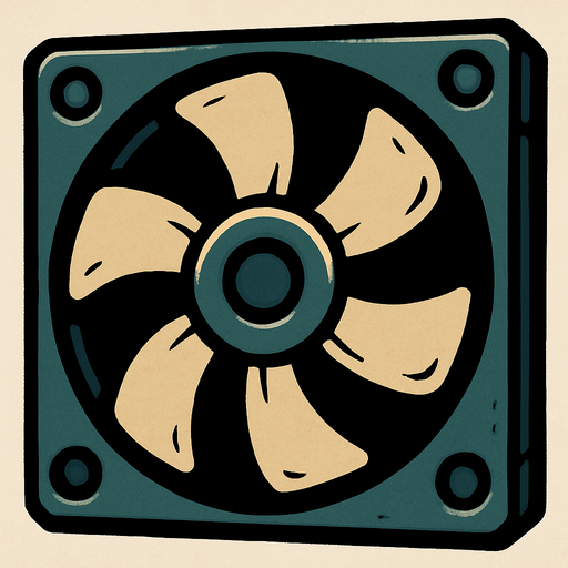 Cooling fan.
In-Game asset.  2d.  High contrast.  No shadows