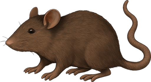 a realistic rat. No background. Transparent background. Blank background. No shadows. 2d. In-Game asset. flat