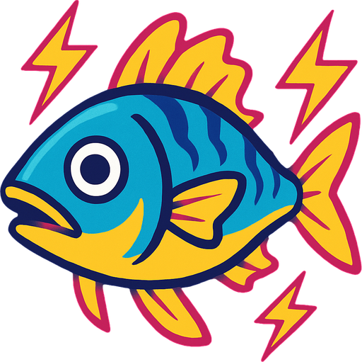 electric fish.
In-Game asset.  2d.  High contrast.  No shadows