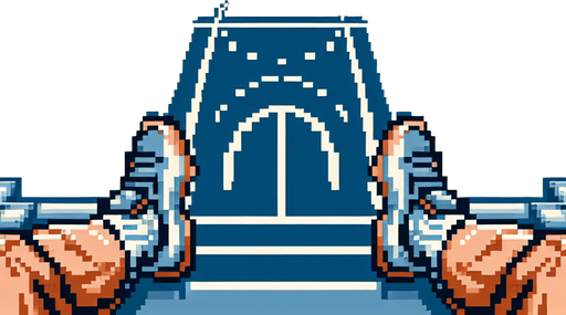 basketball court background seen from the perspective of a player. pixelated. 8 bit.
Single Game Texture. In-Game asset. 2d. Blank background. High contrast. No shadows.