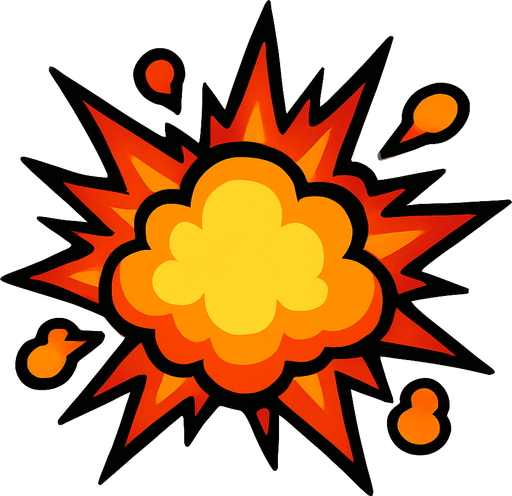 Explosion.
In-Game asset.  2d.  High contrast.  No shadows