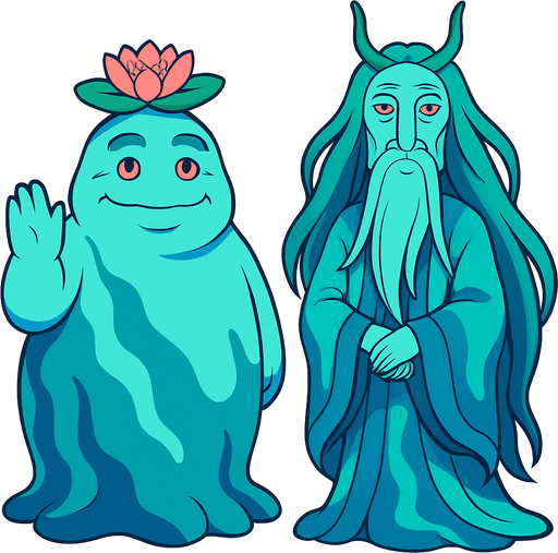 River spirits characters from movie "spirited a way". HD colors..
In-Game asset.  2d.  High contrast.  No shadows