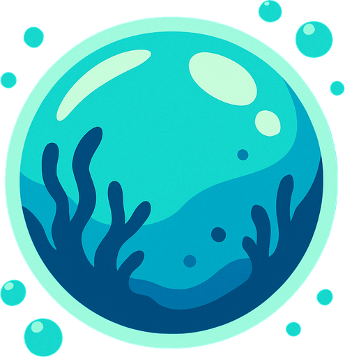 Bulle de l'océan.
In-Game asset.  2d.  High contrast.  No shadows