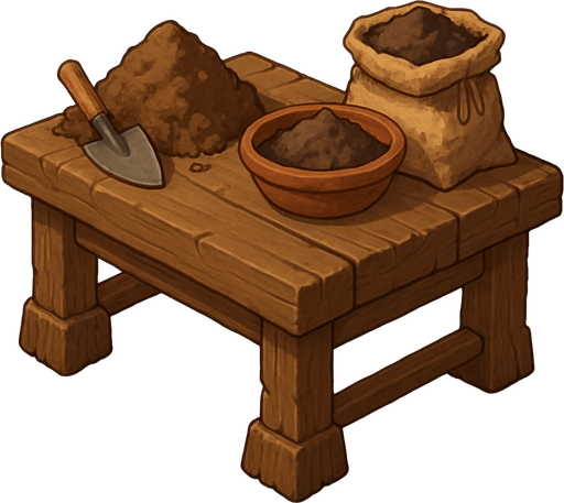 mesa de elaboracion de tierra.
In-Game asset.  2d