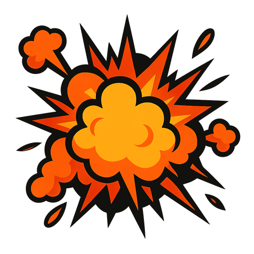 Explosion.
In-Game asset.  2d.  High contrast.  No shadows