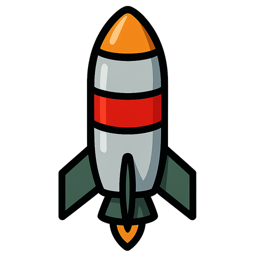 A missile.
In-Game asset.  2d.  High contrast.  No shadows