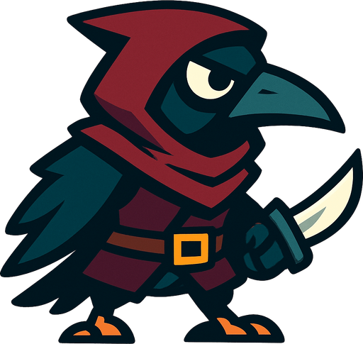 2d assassin bird.
In-Game asset.  2d.  High contrast.  No shadows