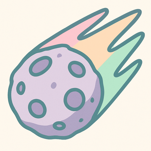 Метеорит без огня пастельные цвета
In-Game asset.  2d.  High contrast.  No shadows