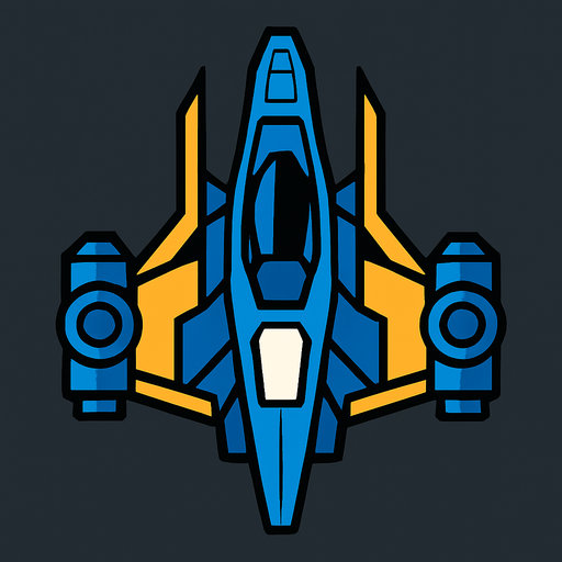 Space ship.
In-Game asset.  2d.  High contrast.  No shadows