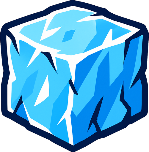 Ice block.
In-Game asset.  2d.  High contrast.  No shadows