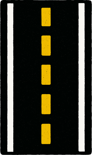 lines in the middle of the road.
In-Game asset.  2d.  High contrast.  No shadows