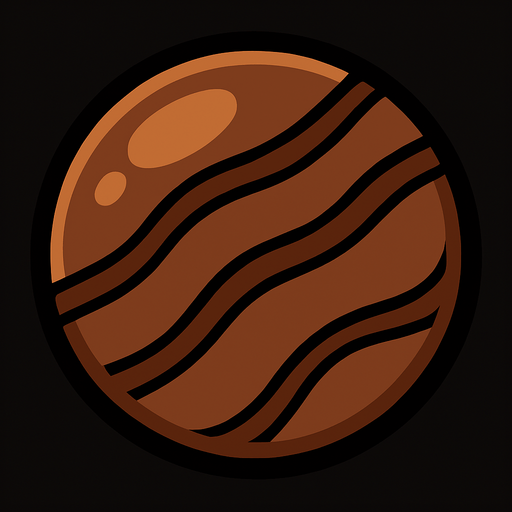 round chocolate.
In-Game asset.  2d.  High contrast.  No shadows