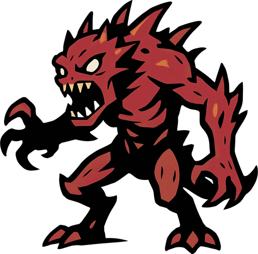 creature enemy.
In-Game asset.  2d.  High contrast.  No shadows