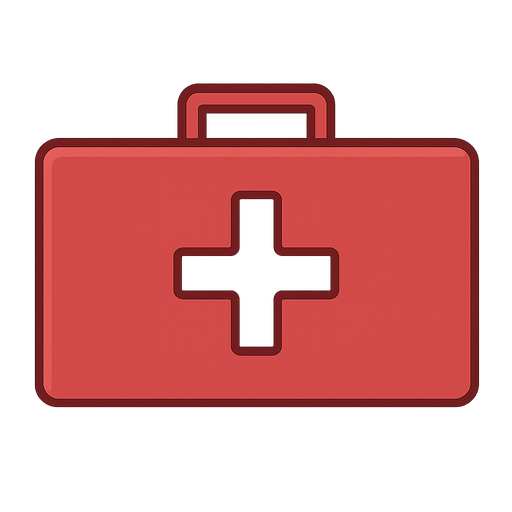 sağlık çantası. No background. Transparent background. Blank background. No shadows. 2d. In-Game asset. flat