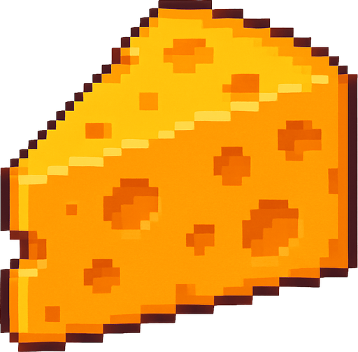 pixel art chedar.
In-Game asset.  2d.  High contrast.  No shadows
